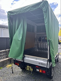 ハイゼットトラック　幌車　全幌　リアカーテン